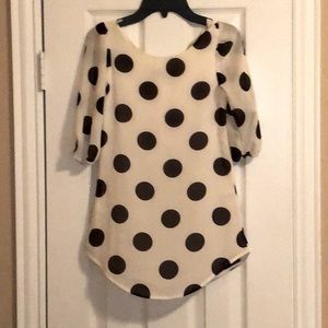 Girls Polka Dot Scoop-Neck Dress with bow